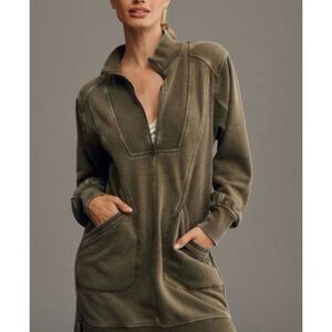 Daily Practice by Anthropologie Mini Sweater Pullover Olive Dress Women's Medium